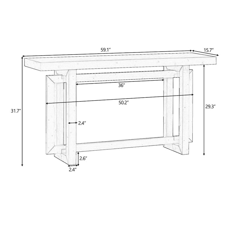 Console avec plateau imitation bois