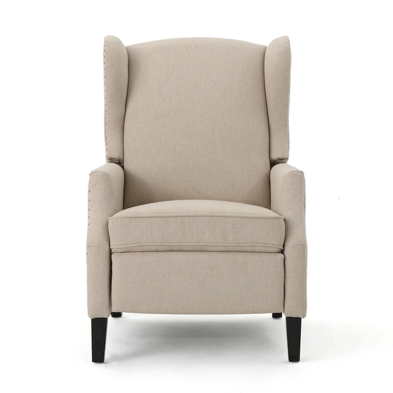 Fauteuil inclinable en tissu avec bord clouté
