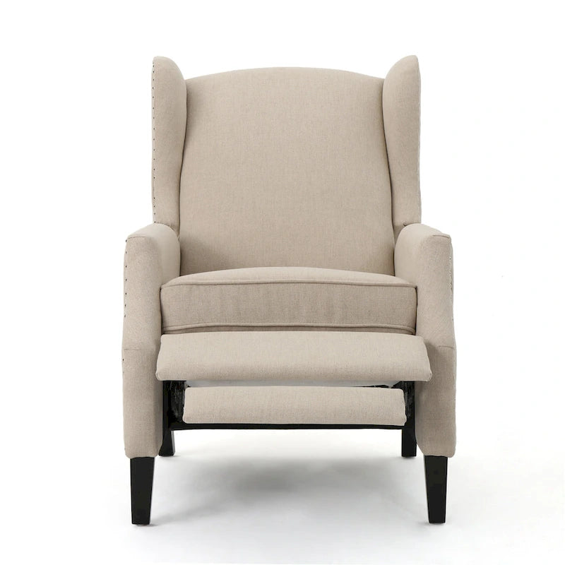 Fauteuil inclinable en tissu avec bord clouté