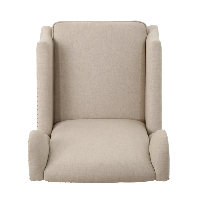Fauteuil inclinable en tissu avec bord clouté