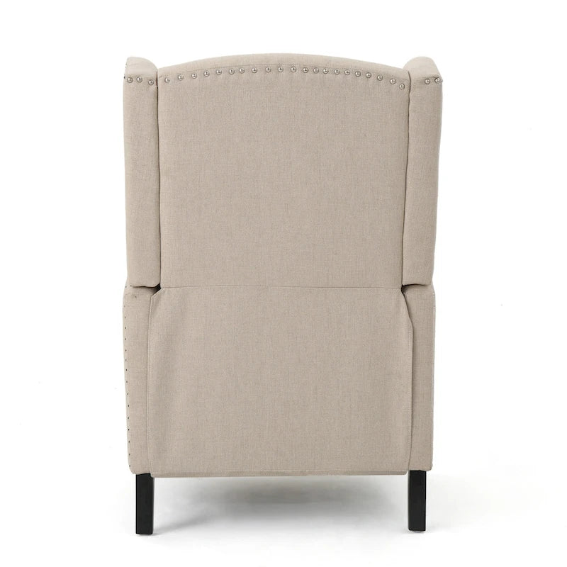 Fauteuil inclinable en tissu avec bord clouté
