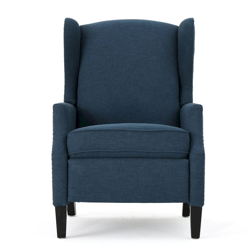 Fauteuil inclinable en tissu avec bord clouté
