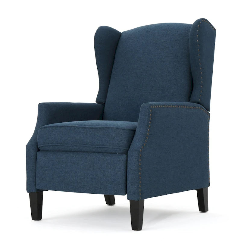 Fauteuil inclinable en tissu avec bord clouté