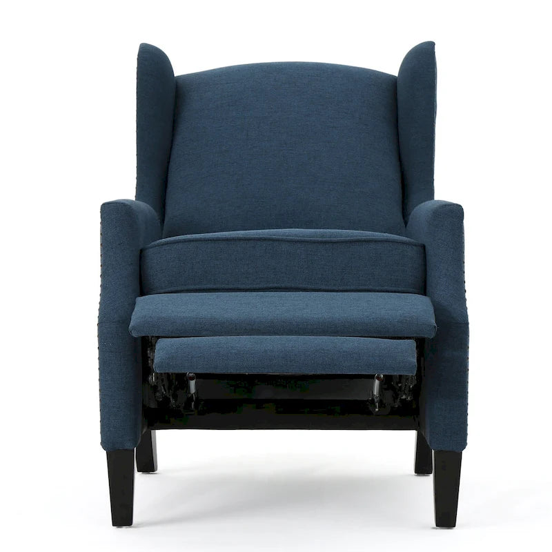 Fauteuil inclinable en tissu avec bord clouté