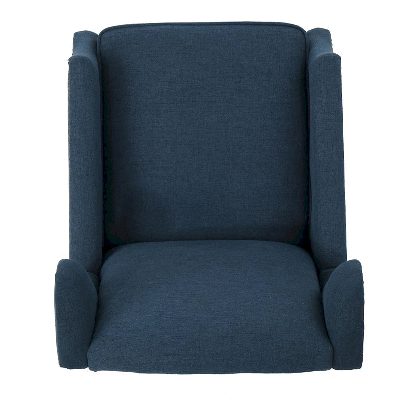 Fauteuil inclinable en tissu avec bord clouté