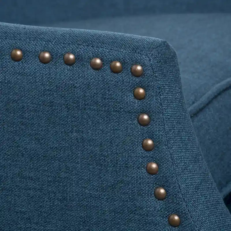 Fauteuil inclinable en tissu avec bord clouté