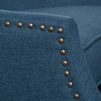 Fauteuil inclinable en tissu avec bord clouté