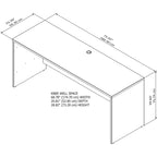 Crédence de bureau de 72 po L x 24 po P