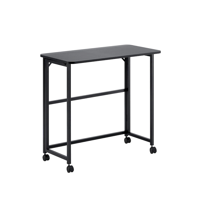 Bureau pliant compact à roulettes pour bureau à domicile, chambre ou dortoir
