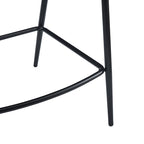 Tabourets de comptoir rembourrés en polyuréthane de 26 po, ensemble de 2 chaises hautes avec cadre en fer, dossier, repose-pieds et accoudoirs, marron