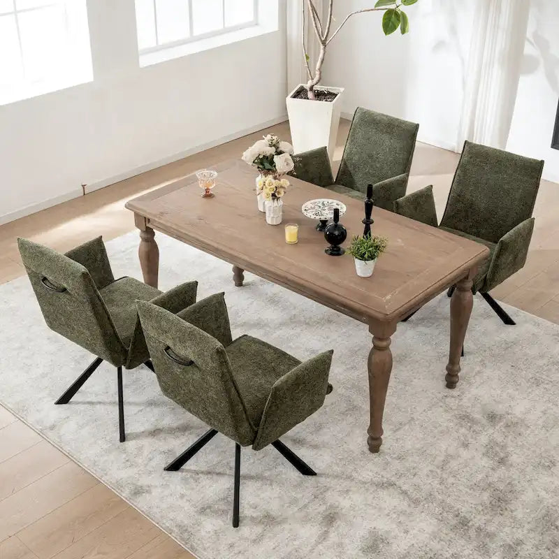 Fauteuil pivotant rembourré avec dossier haut et accoudoirs ouverts