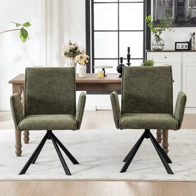 Fauteuil pivotant rembourré avec dossier haut et accoudoirs ouverts