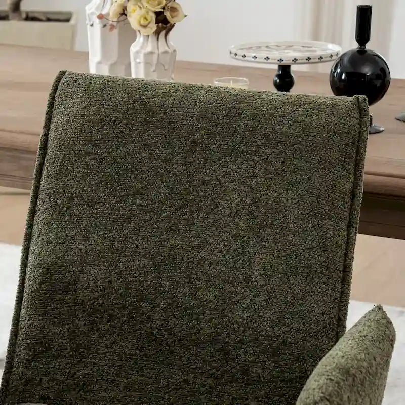 Fauteuil pivotant rembourré avec dossier haut et accoudoirs ouverts