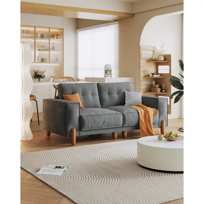 Canapé deux places avec revêtement en tissu chenille