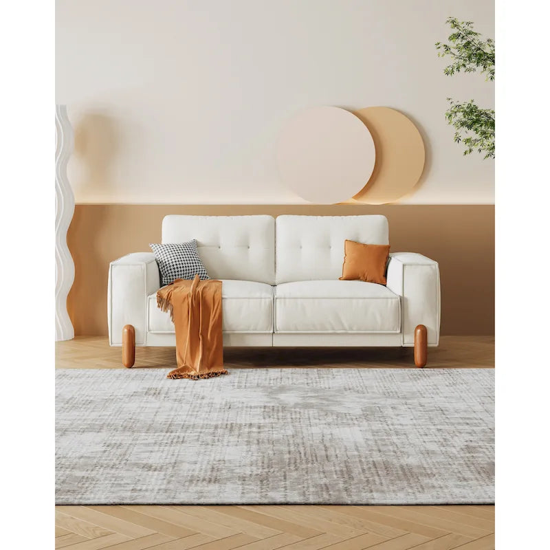 Canapé deux places avec revêtement en tissu chenille