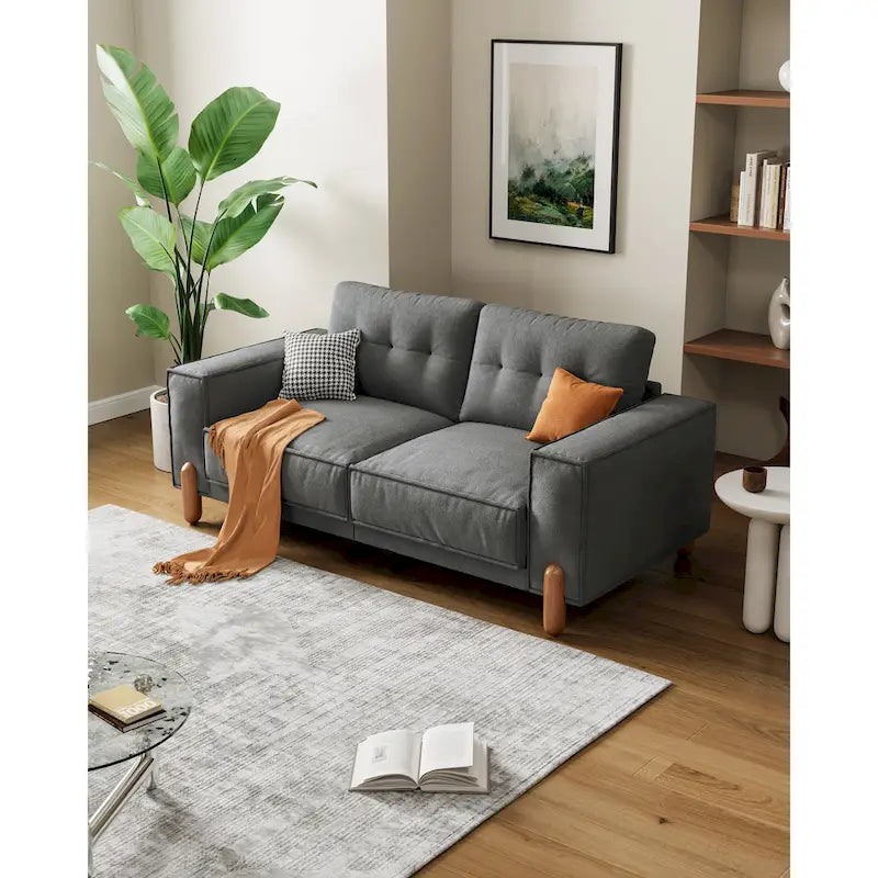 Canapé deux places avec revêtement en tissu chenille