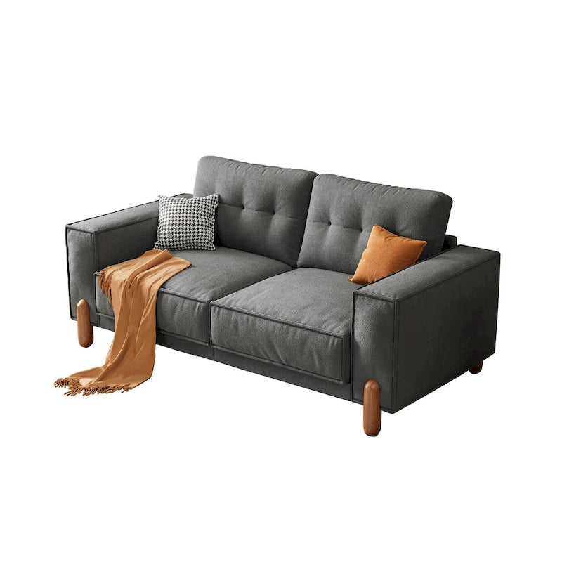 Canapé deux places avec revêtement en tissu chenille