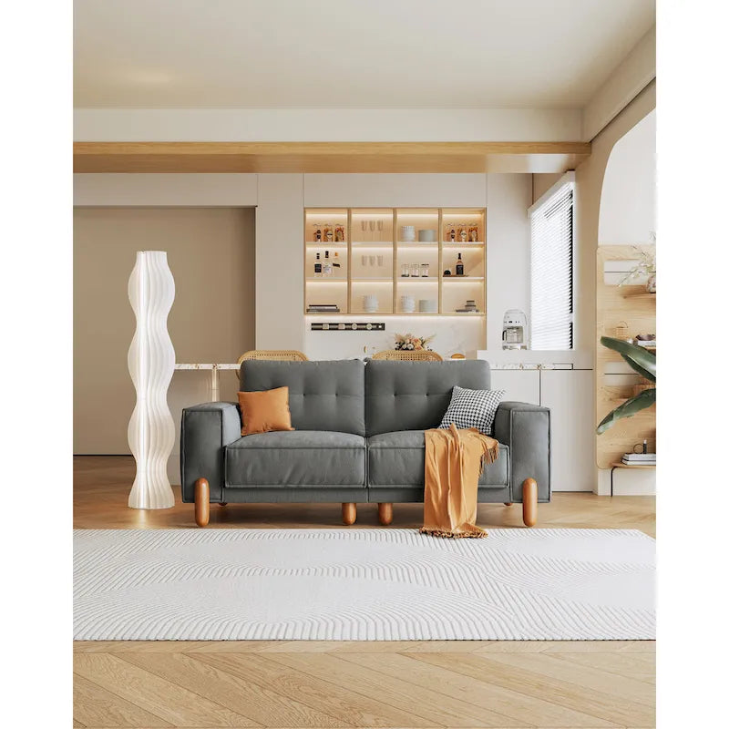 Canapé deux places avec revêtement en tissu chenille