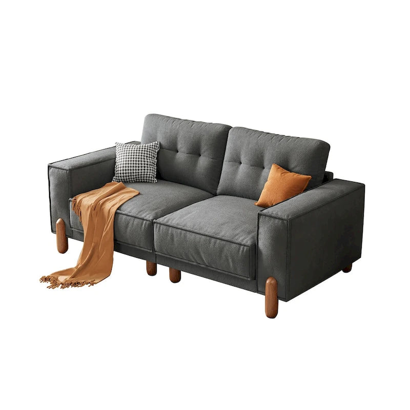 Canapé deux places avec revêtement en tissu chenille