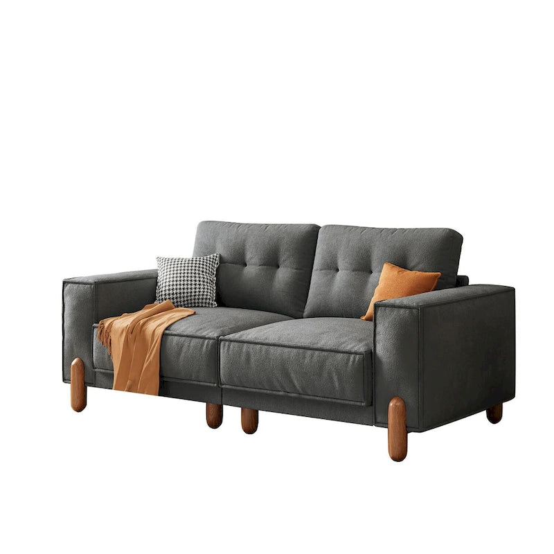Canapé deux places avec revêtement en tissu chenille