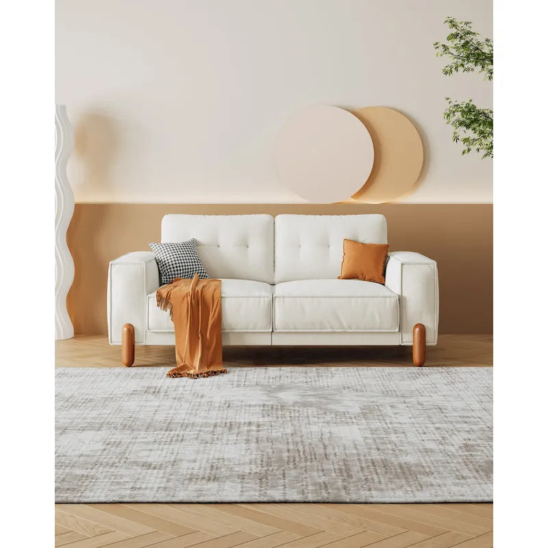Canapé deux places avec revêtement en tissu chenille