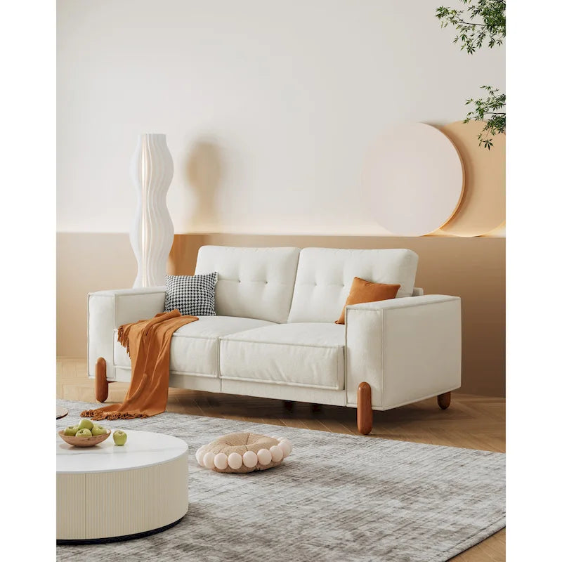 Canapé deux places avec revêtement en tissu chenille