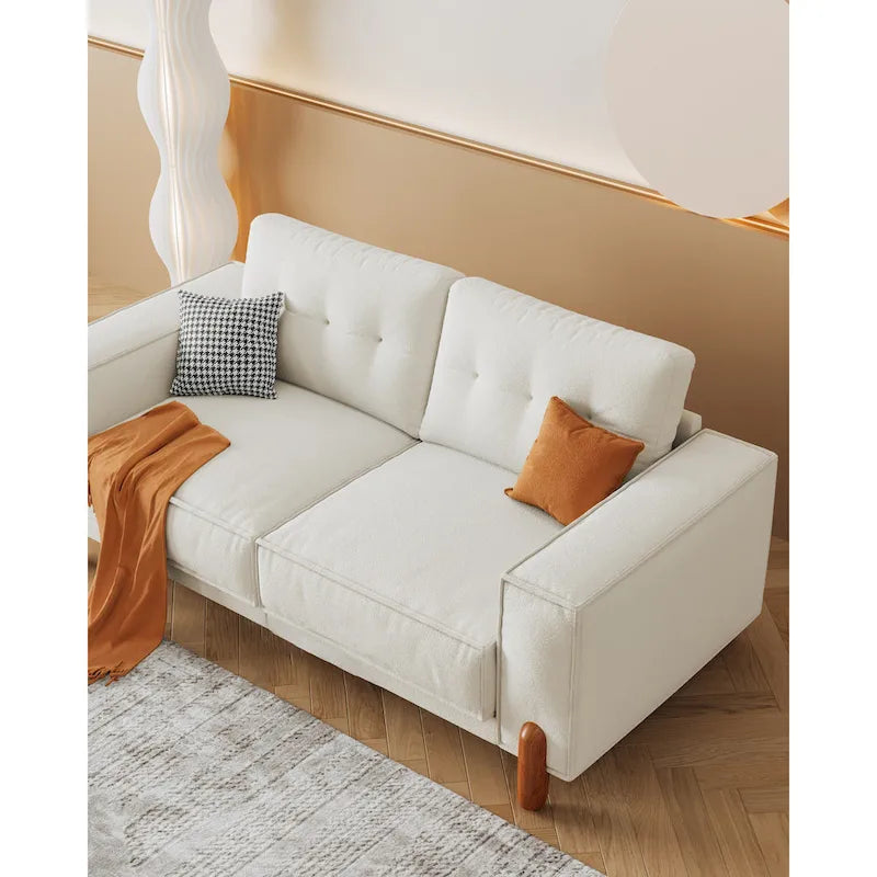 Canapé deux places avec revêtement en tissu chenille