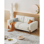 Canapé deux places avec revêtement en tissu chenille