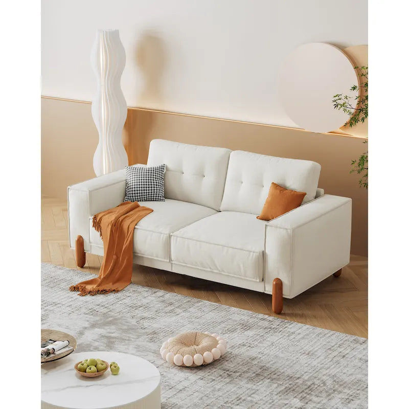 Canapé deux places avec revêtement en tissu chenille