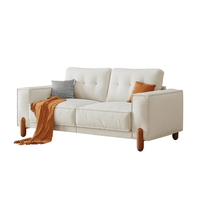 Canapé deux places avec revêtement en tissu chenille