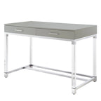 Bureau de 122 cm avec deux tiroirs – Acrylique transparent et cadre métallique