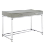Bureau de 122 cm avec deux tiroirs – Acrylique transparent et cadre métallique