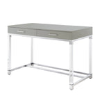 Bureau de 122 cm avec deux tiroirs – Acrylique transparent et cadre métallique
