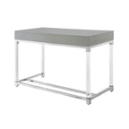 Bureau de 122 cm avec deux tiroirs – Acrylique transparent et cadre métallique