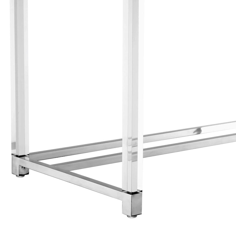 Bureau de 122 cm avec deux tiroirs – Acrylique transparent et cadre métallique