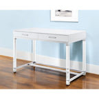 Bureau de 122 cm avec deux tiroirs – Acrylique transparent et cadre métallique