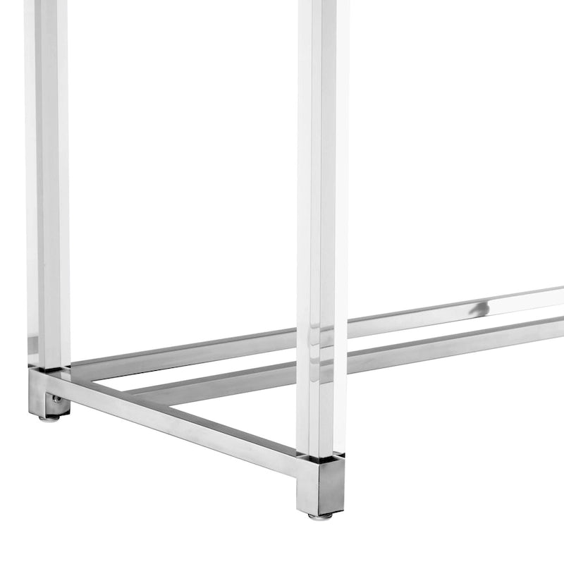 Bureau de 122 cm avec deux tiroirs – Acrylique transparent et cadre métallique