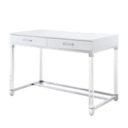 Bureau de 122 cm avec deux tiroirs – Acrylique transparent et cadre métallique