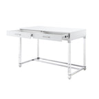 Bureau de 122 cm avec deux tiroirs – Acrylique transparent et cadre métallique