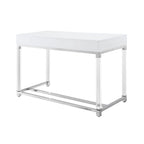 Bureau de 122 cm avec deux tiroirs – Acrylique transparent et cadre métallique