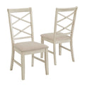 Lot de 2 chaises de salle à manger à dossier croisé double finition bois