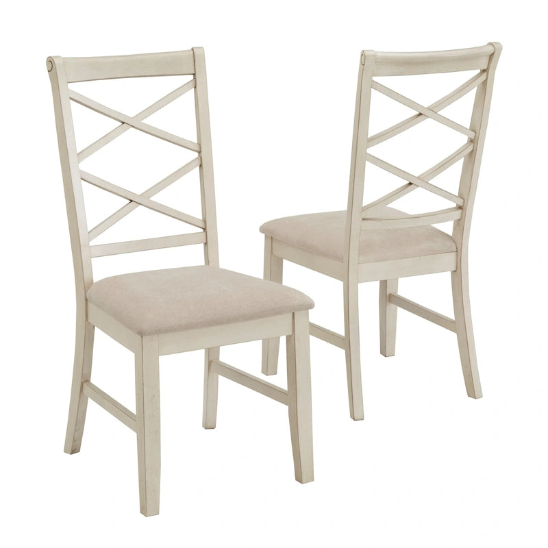 Lot de 2 chaises de salle à manger à dossier croisé double finition bois