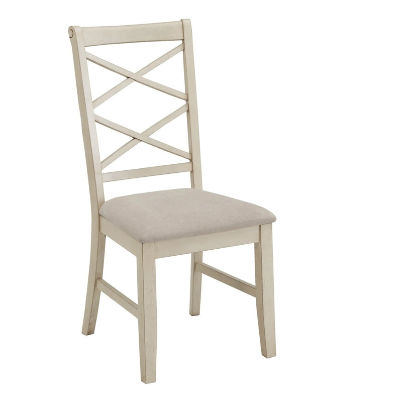 Lot de 2 chaises de salle à manger à dossier croisé double finition bois