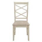 Lot de 2 chaises de salle à manger à dossier croisé double finition bois