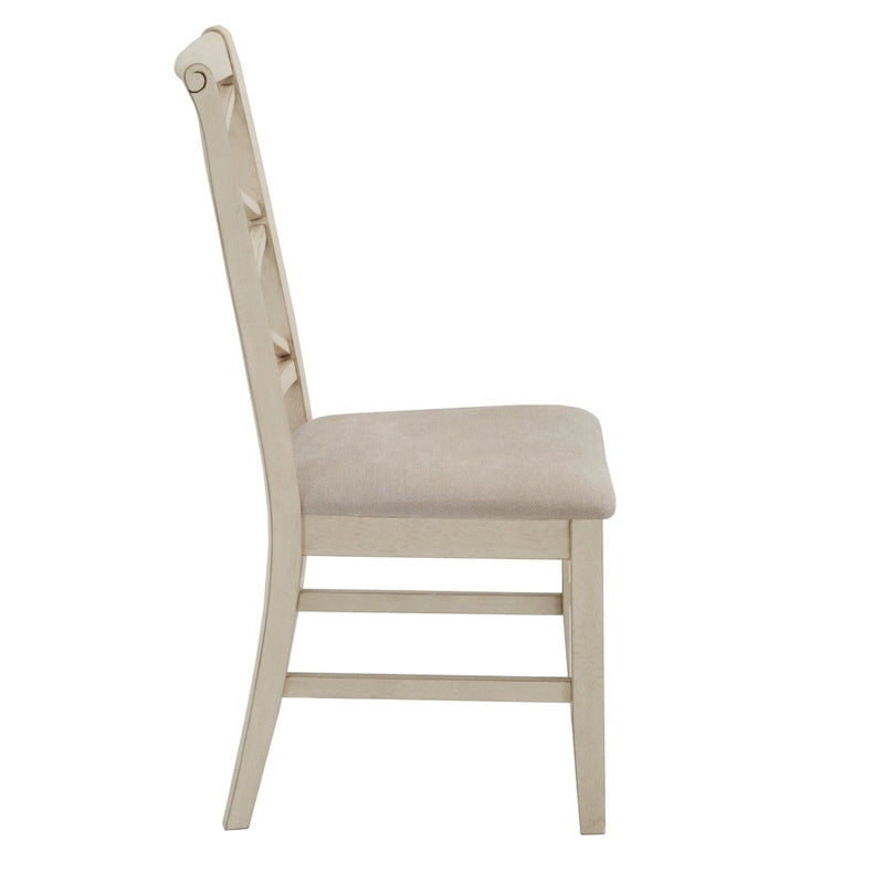 Lot de 2 chaises de salle à manger à dossier croisé double finition bois