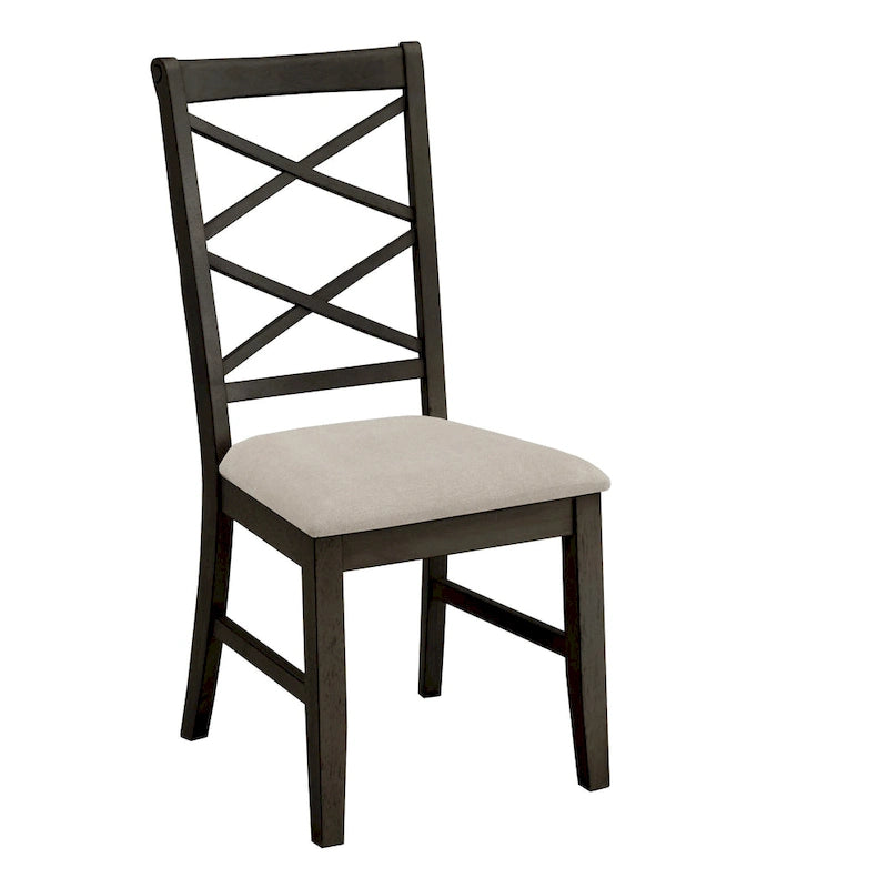 Lot de 2 chaises de salle à manger à dossier croisé double finition bois