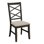Lot de 2 chaises de salle à manger à dossier croisé double finition bois