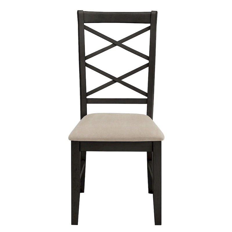 Lot de 2 chaises de salle à manger à dossier croisé double finition bois