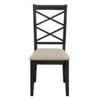 Lot de 2 chaises de salle à manger à dossier croisé double finition bois