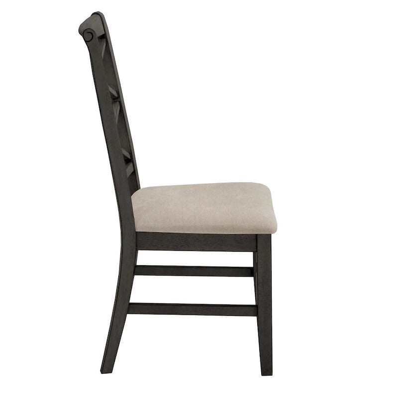 Lot de 2 chaises de salle à manger à dossier croisé double finition bois